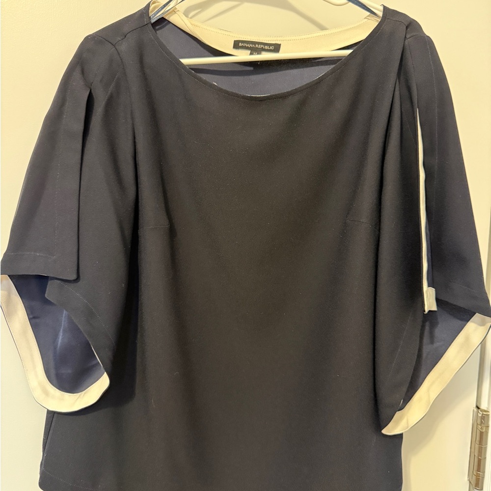 Banana Republic Navy and White Top